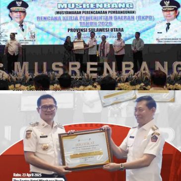 Watutumou Dua Masuk 25 Desa Terbaik Tingkat Nasional, Bupati Joune Ganda Terima Penghargaan Dari Wagub Sulut
