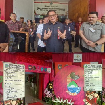 Tingkatkan Kinerja ASN Pemkab Minut, Joune Ganda Pasang Papan Rekapitulasi Kehadiran