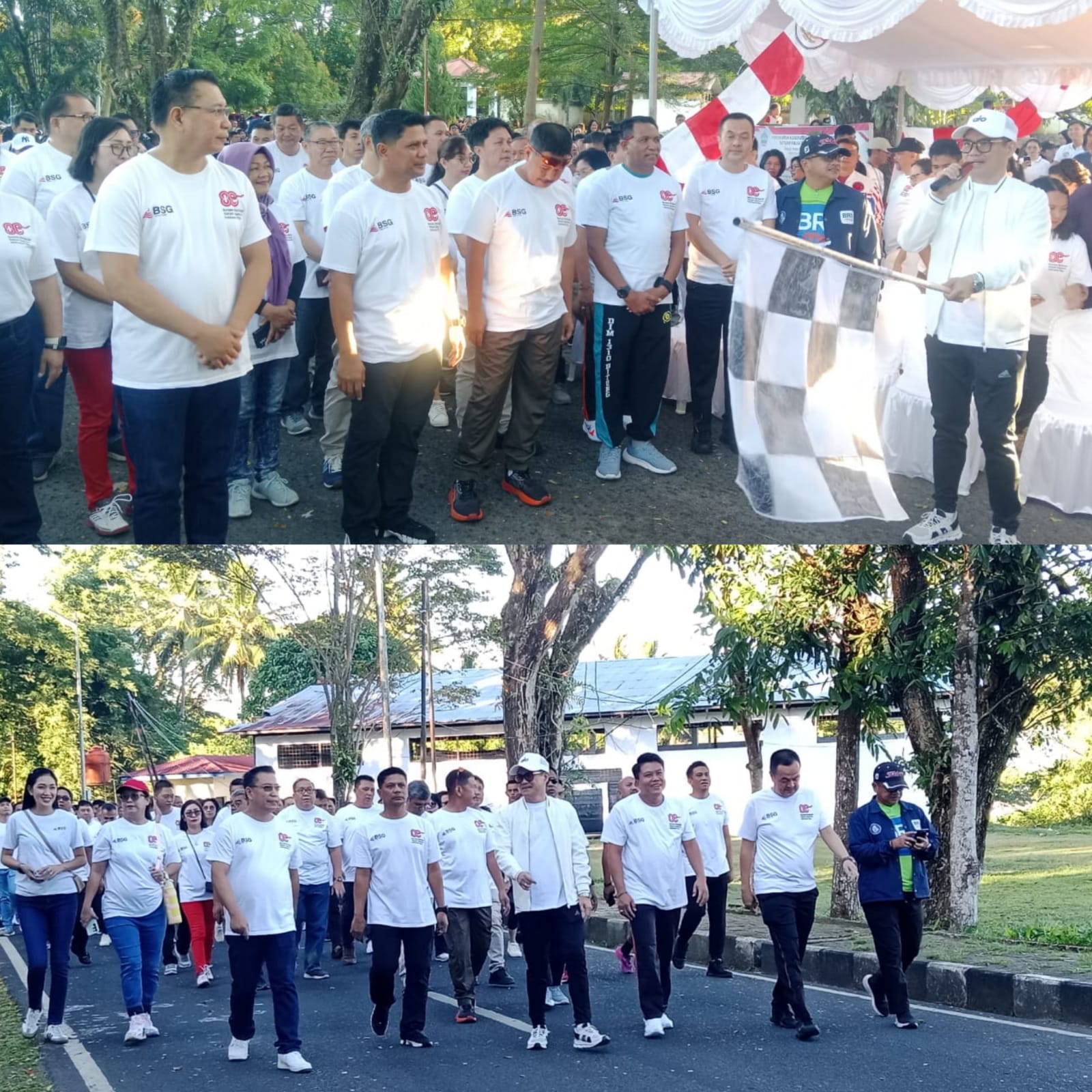 Sambut Semarak HUT ke-80 RI, Bupati Joune Ganda Pimpin Jalan Sehat Pemkab Minut